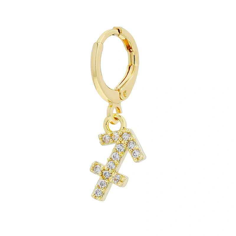 zodiac constelation earrings cubic zirconia wholesale 2022 new arrivals zirconia earrings diamond hoop earrings trendy cz jewels