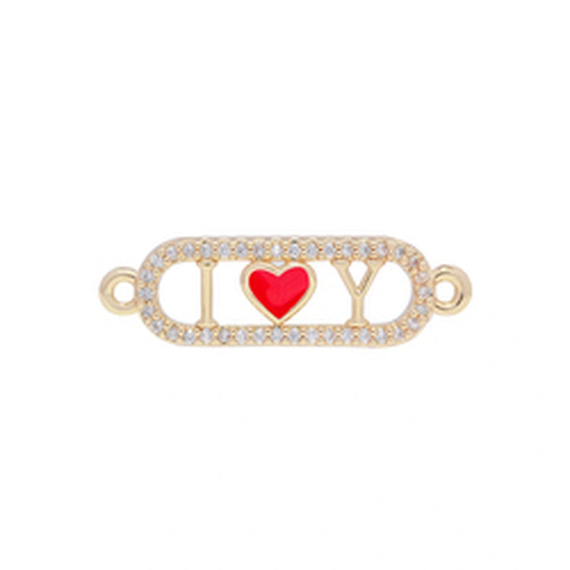 Fashion Heart Shape Bracelets Connectors Jewelry Making DIY Gold Accessories Bracelets Charms CZ Heart Bracelet Connectors