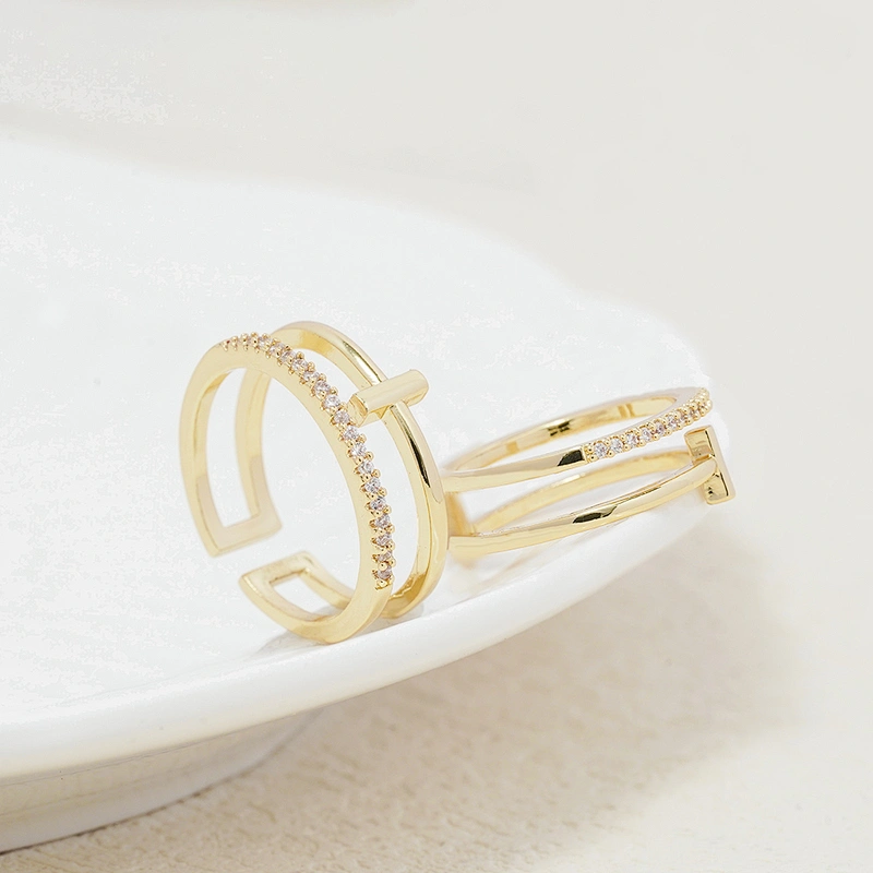 Factory Direct CZ Round-shaped  Rings 18k Gold Plated Rings zirconia pave Rings Woman Men Gifts Jewelry CZ Jewelrs