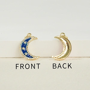Beautiful Style Moon Pendants Bracelet Necklace Pendant Charms DIY Bracelet Making Jewelry CZ Moon Shaped Pendants Charms
