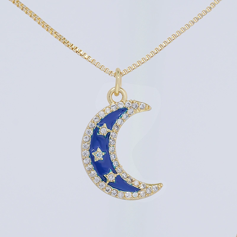 Beautiful Style Moon Pendants Bracelet Necklace Pendant Charms DIY Bracelet Making Jewelry CZ Moon Shaped Pendants Charms