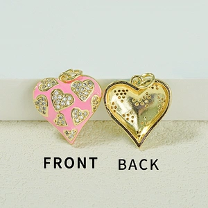 Fashion Heart Shape  Pendants  Necklace Pendant Charms DIY Bracelet Making  Gold Plated Jewelry CZ Heart Shape Pendants Charms