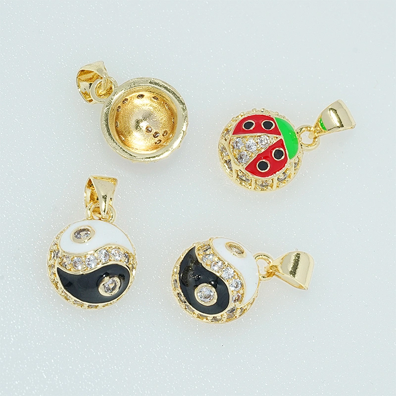 Beautiful Beetle-shaped Pendants Bracelet Necklace Pendant  DIY Bracelet Making Jewelry CZ Beetle Pendant Charms