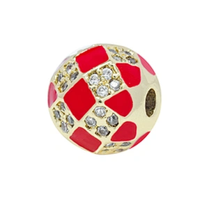 Factory Jewelry Making round shape Bracelet Necklace Beads DIY Jewelry Wholesale CZ Football Shape Spacer Charms  Round beads