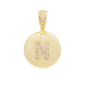 New style  Round Shape Letter Pendants Necklace Pendant Charms DIY Necklace Making Jewelry CZ Letter Pendants Charms
