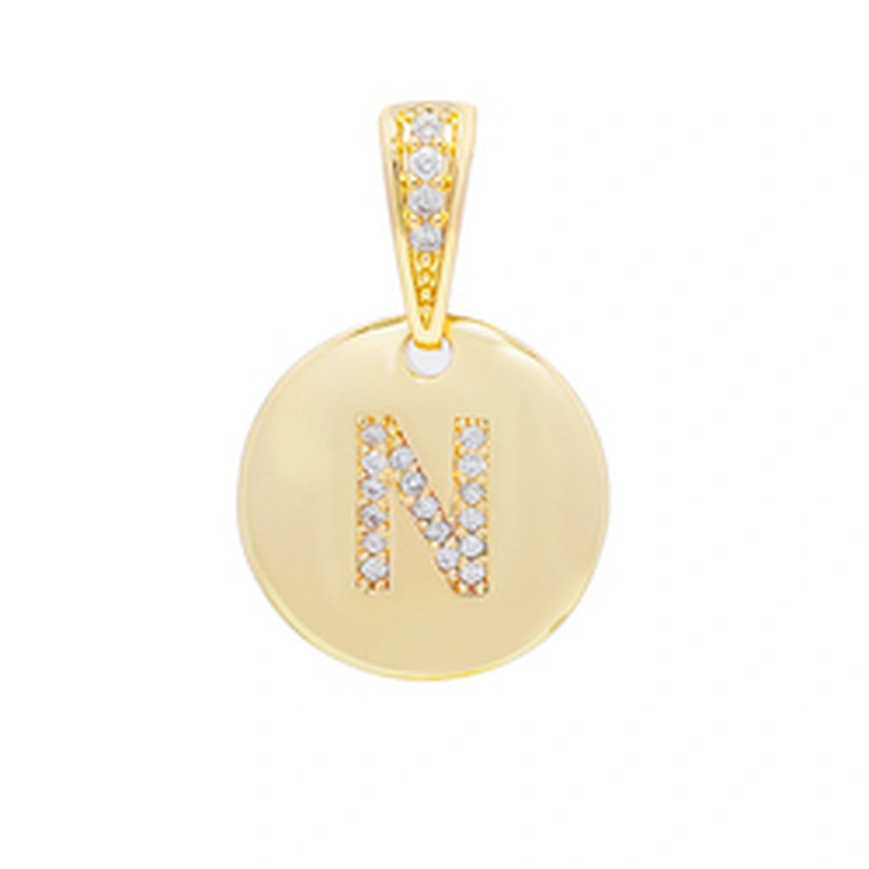 New style  Round Shape Letter Pendants Necklace Pendant Charms DIY Necklace Making Jewelry CZ Letter Pendants Charms