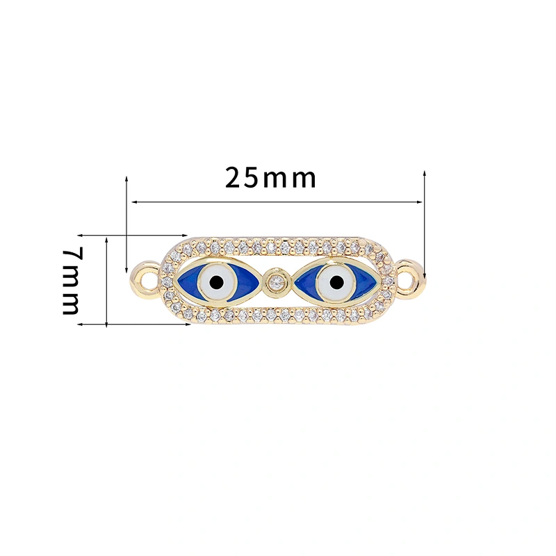 Fashion Eyes Shape Bracelet Connectors  Jewelry Making DIY Gold Accessories Bracelets Charms CZ Eyes Bracelet Connectors