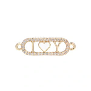 Fashion Heart Shape Bracelets Connectors Jewelry Making DIY Gold Accessories Bracelets Charms CZ Heart Bracelet Connectors