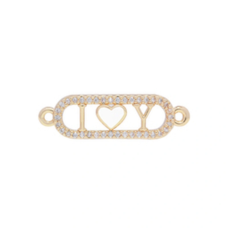 Fashion Heart Shape Bracelets Connectors Jewelry Making DIY Gold Accessories Bracelets Charms CZ Heart Bracelet Connectors