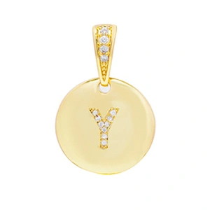 New style  Round Shape Letter Pendants Necklace Pendant Charms DIY Necklace Making Jewelry CZ Letter Pendants Charms