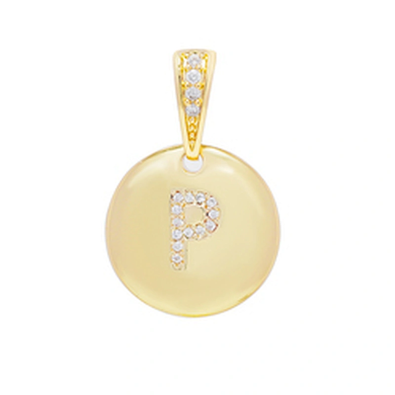 New style  Round Shape Letter Pendants Necklace Pendant Charms DIY Necklace Making Jewelry CZ Letter Pendants Charms