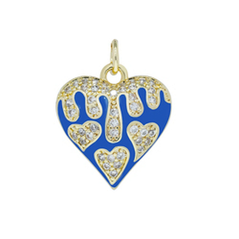 2022 Heart Shape  Pendants  Necklace Pendant Charms DIY Bracelet Making  Gold Plated Jewelry CZ Heart Shape Pendants Charms