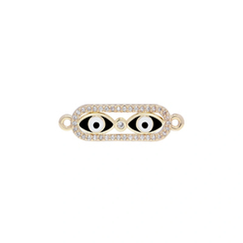 Fashion Eyes Shape Bracelet Connectors  Jewelry Making DIY Gold Accessories Bracelets Charms CZ Eyes Bracelet Connectors