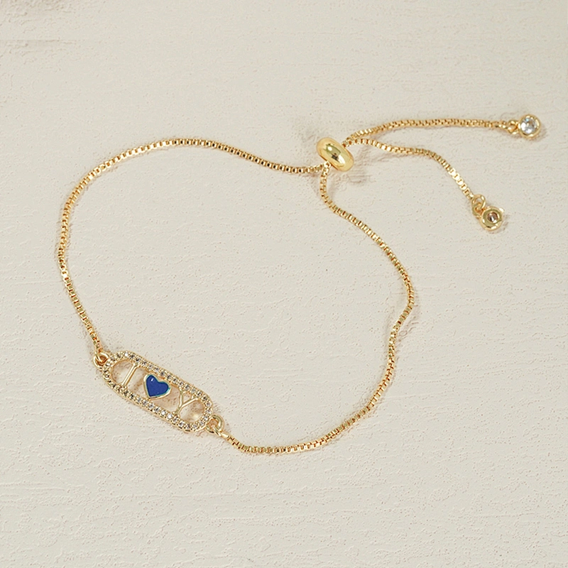 Fashion Heart Shape Bracelets Connectors Jewelry Making DIY Gold Accessories Bracelets Charms CZ Heart Bracelet Connectors