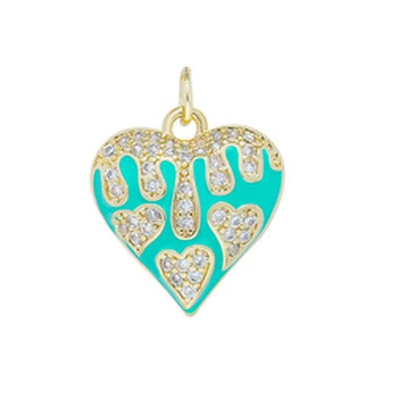 2022 Heart Shape  Pendants  Necklace Pendant Charms DIY Bracelet Making  Gold Plated Jewelry CZ Heart Shape Pendants Charms