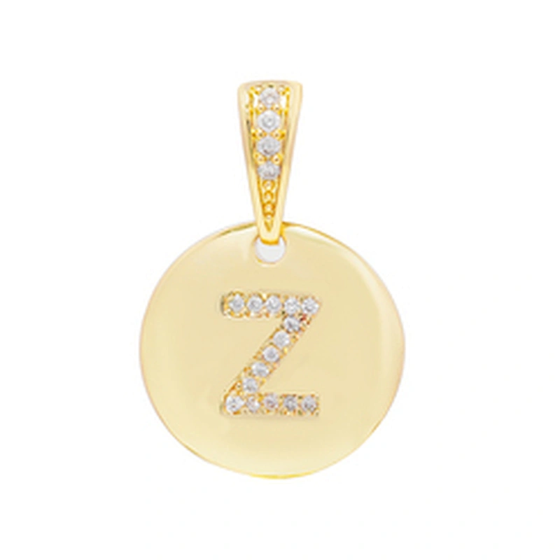 New style  Round Shape Letter Pendants Necklace Pendant Charms DIY Necklace Making Jewelry CZ Letter Pendants Charms