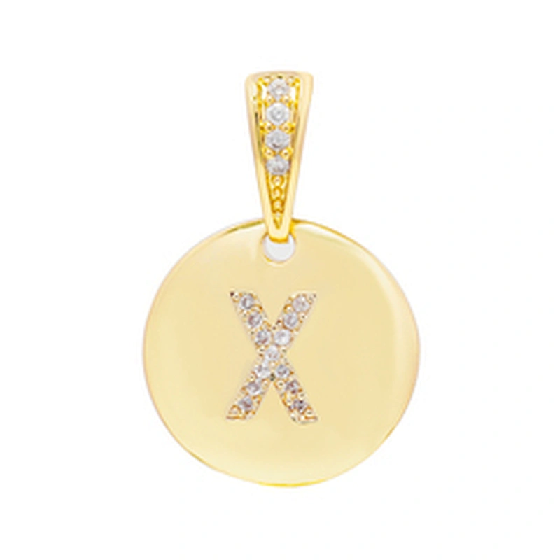 New style  Round Shape Letter Pendants Necklace Pendant Charms DIY Necklace Making Jewelry CZ Letter Pendants Charms