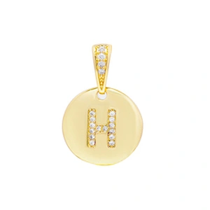 New style  Round Shape Letter Pendants Necklace Pendant Charms DIY Necklace Making Jewelry CZ Letter Pendants Charms