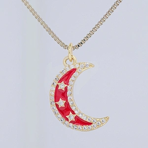 Beautiful Style Moon Pendants Bracelet Necklace Pendant Charms DIY Bracelet Making Jewelry CZ Moon Shaped Pendants Charms