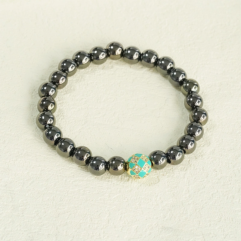Factory Jewelry Making round shape Bracelet Necklace Beads DIY Jewelry Wholesale CZ Football Shape Spacer Charms  Round beads
