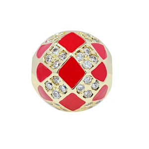 Factory Jewelry Making round shape Bracelet Necklace Beads DIY Jewelry Wholesale CZ Football Shape Spacer Charms  Round beads