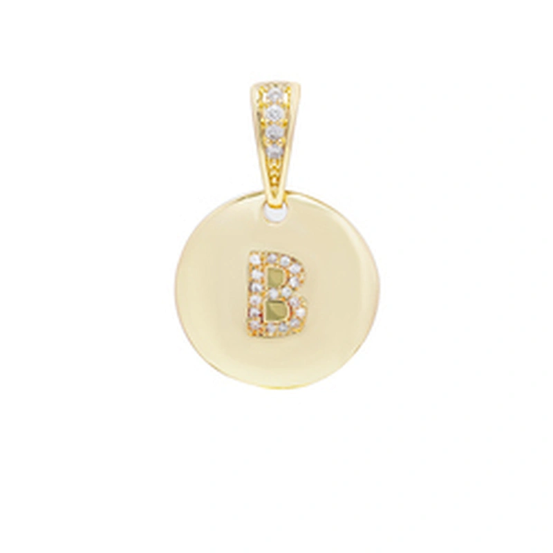 New style  Round Shape Letter Pendants Necklace Pendant Charms DIY Necklace Making Jewelry CZ Letter Pendants Charms