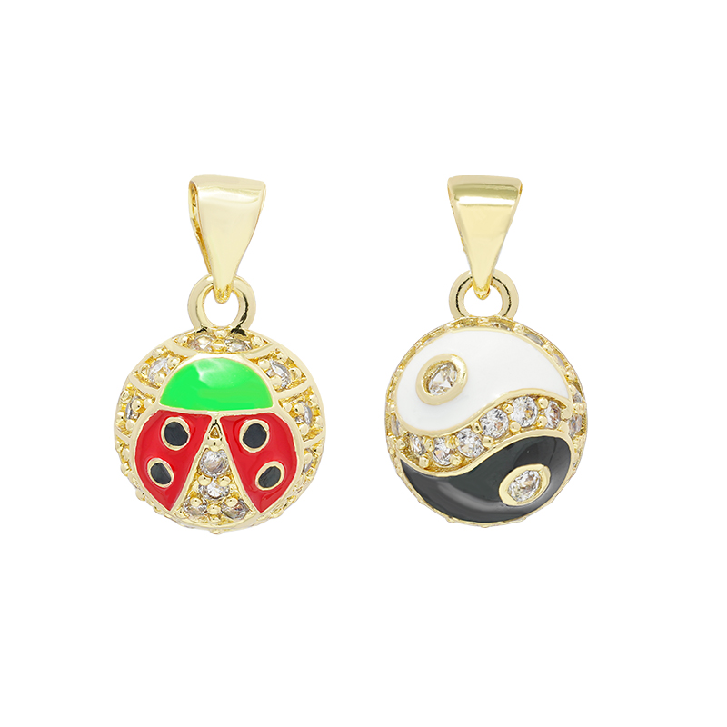 Beautiful Beetle-shaped Pendants Bracelet Necklace Pendant  DIY Bracelet Making Jewelry CZ Beetle Pendant Charms