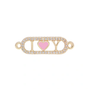 Fashion Heart Shape Bracelets Connectors Jewelry Making DIY Gold Accessories Bracelets Charms CZ Heart Bracelet Connectors