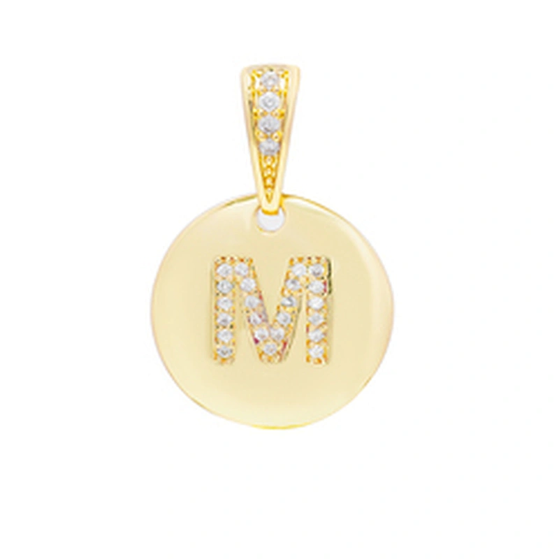 New style  Round Shape Letter Pendants Necklace Pendant Charms DIY Necklace Making Jewelry CZ Letter Pendants Charms