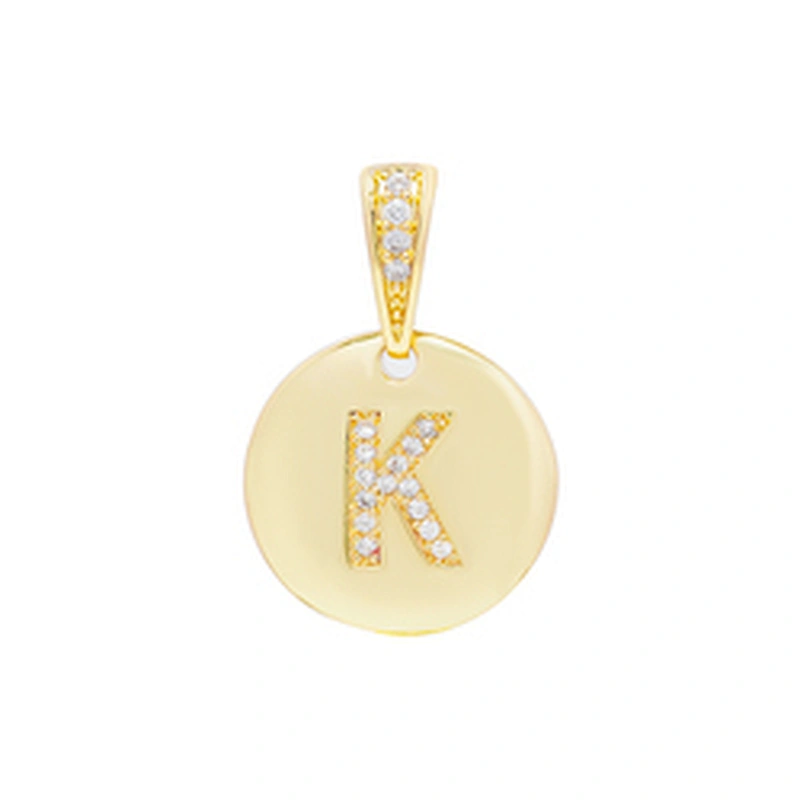 New style  Round Shape Letter Pendants Necklace Pendant Charms DIY Necklace Making Jewelry CZ Letter Pendants Charms