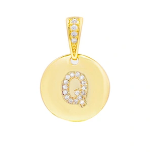 New style  Round Shape Letter Pendants Necklace Pendant Charms DIY Necklace Making Jewelry CZ Letter Pendants Charms