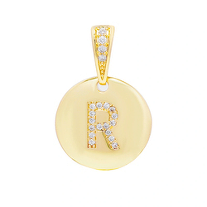New style  Round Shape Letter Pendants Necklace Pendant Charms DIY Necklace Making Jewelry CZ Letter Pendants Charms
