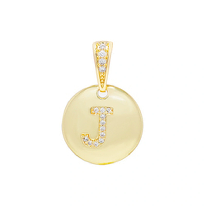 New style  Round Shape Letter Pendants Necklace Pendant Charms DIY Necklace Making Jewelry CZ Letter Pendants Charms