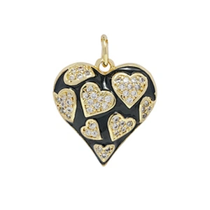 Fashion Heart Shape  Pendants  Necklace Pendant Charms DIY Bracelet Making  Gold Plated Jewelry CZ Heart Shape Pendants Charms
