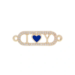 Fashion Heart Shape Bracelets Connectors Jewelry Making DIY Gold Accessories Bracelets Charms CZ Heart Bracelet Connectors