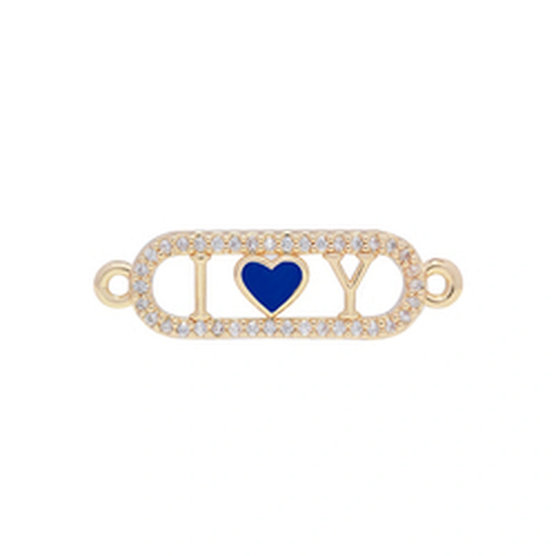 Fashion Heart Shape Bracelets Connectors Jewelry Making DIY Gold Accessories Bracelets Charms CZ Heart Bracelet Connectors