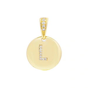 New style  Round Shape Letter Pendants Necklace Pendant Charms DIY Necklace Making Jewelry CZ Letter Pendants Charms