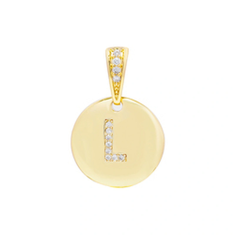 New style  Round Shape Letter Pendants Necklace Pendant Charms DIY Necklace Making Jewelry CZ Letter Pendants Charms