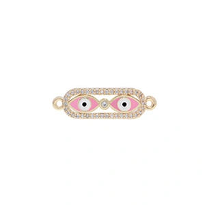 Fashion Eyes Shape Bracelet Connectors  Jewelry Making DIY Gold Accessories Bracelets Charms CZ Eyes Bracelet Connectors