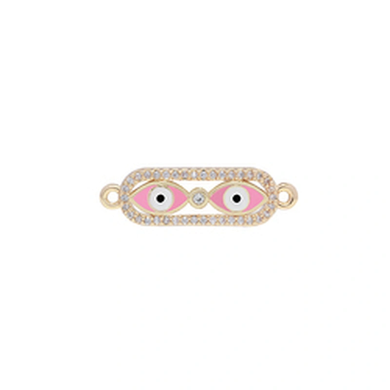 Fashion Eyes Shape Bracelet Connectors  Jewelry Making DIY Gold Accessories Bracelets Charms CZ Eyes Bracelet Connectors