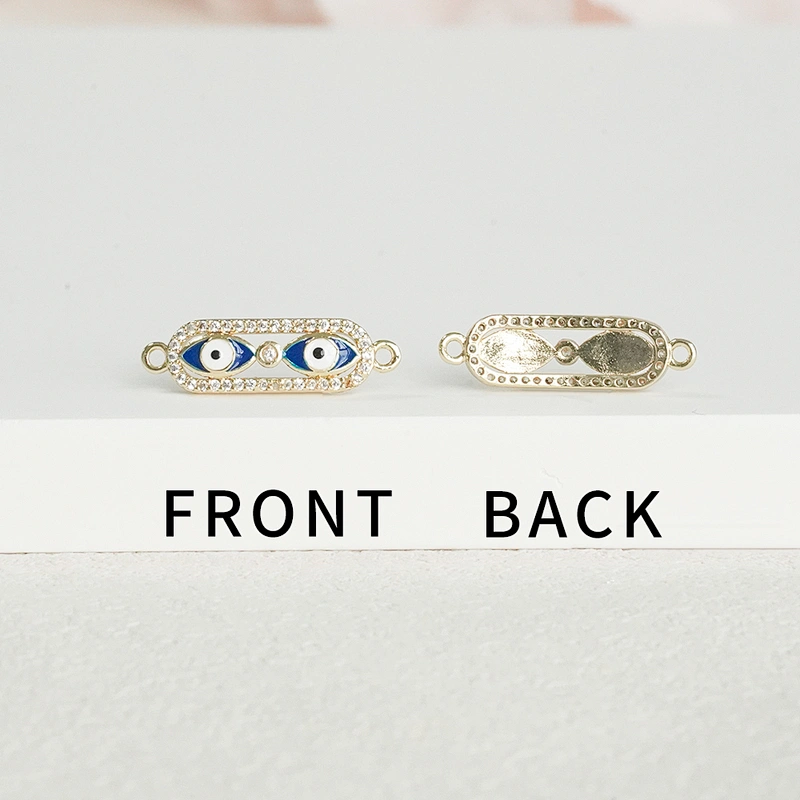 Fashion Eyes Shape Bracelet Connectors  Jewelry Making DIY Gold Accessories Bracelets Charms CZ Eyes Bracelet Connectors