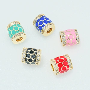 Factory Direct Jewelry Making Round Eyes shape Bracelet Necklace Beads DIY Jewelry Wholesale CZ Spacer Charms reseau beads