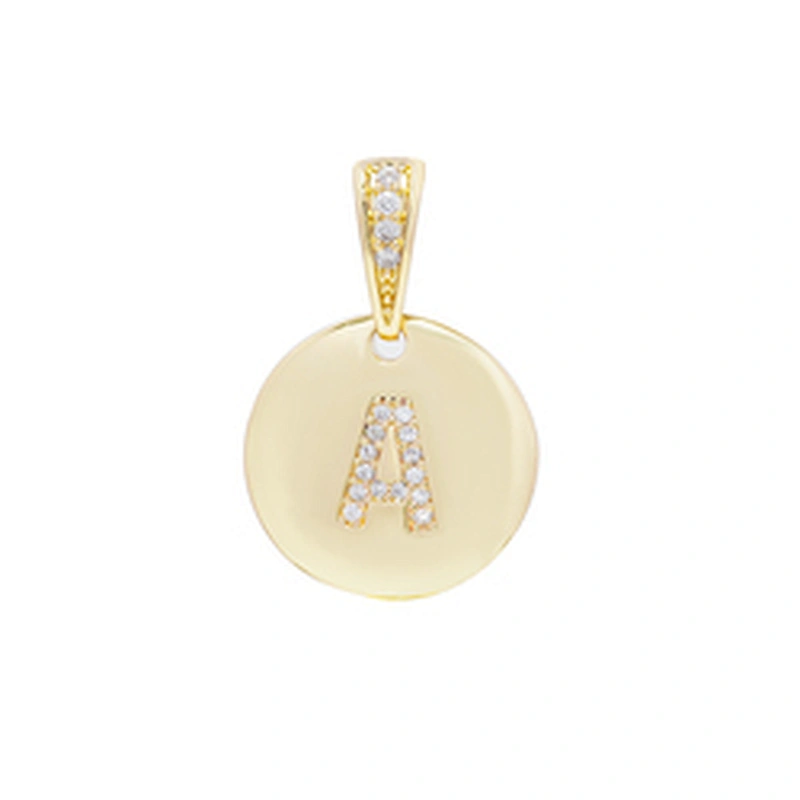 New style  Round Shape Letter Pendants Necklace Pendant Charms DIY Necklace Making Jewelry CZ Letter Pendants Charms