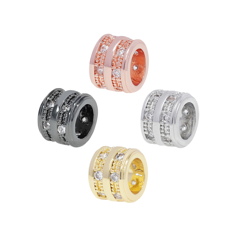 2022 New Arrival Spacers Beads Jewelry Making  Bracelet Necklace Beads DIY Wholesale CZ Cylindrical Spacer Charms  beads
