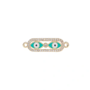 Fashion Eyes Shape Bracelet Connectors  Jewelry Making DIY Gold Accessories Bracelets Charms CZ Eyes Bracelet Connectors