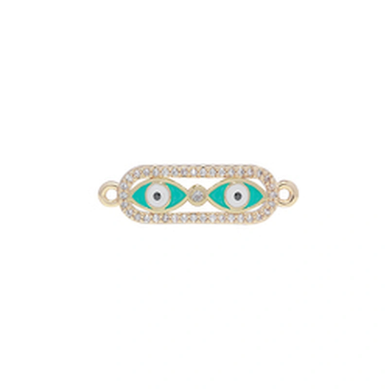 Fashion Eyes Shape Bracelet Connectors  Jewelry Making DIY Gold Accessories Bracelets Charms CZ Eyes Bracelet Connectors