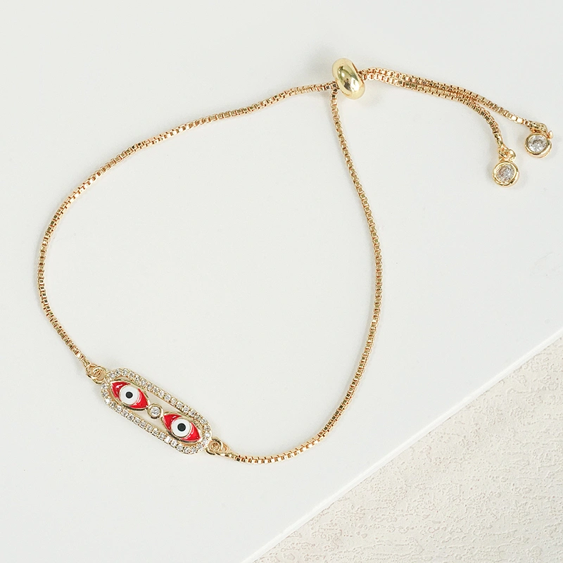 Fashion Eyes Shape Bracelet Connectors  Jewelry Making DIY Gold Accessories Bracelets Charms CZ Eyes Bracelet Connectors