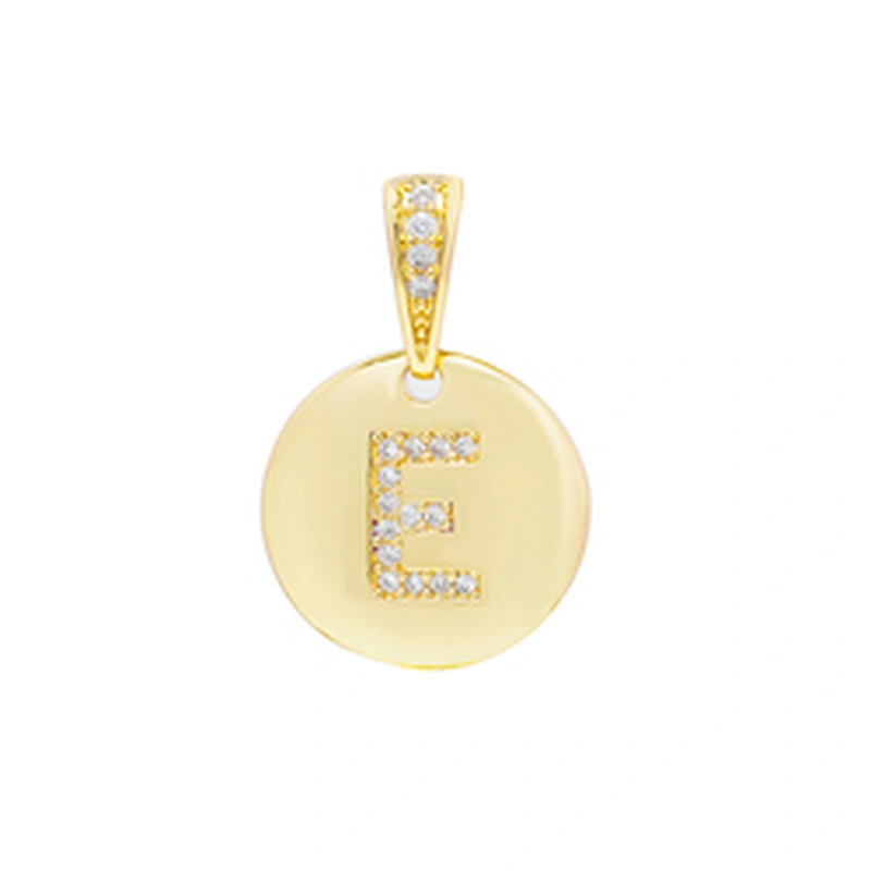 New style  Round Shape Letter Pendants Necklace Pendant Charms DIY Necklace Making Jewelry CZ Letter Pendants Charms