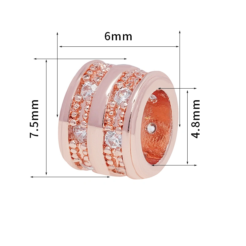 2022 New Arrival Spacers Beads Jewelry Making  Bracelet Necklace Beads DIY Wholesale CZ Cylindrical Spacer Charms  beads