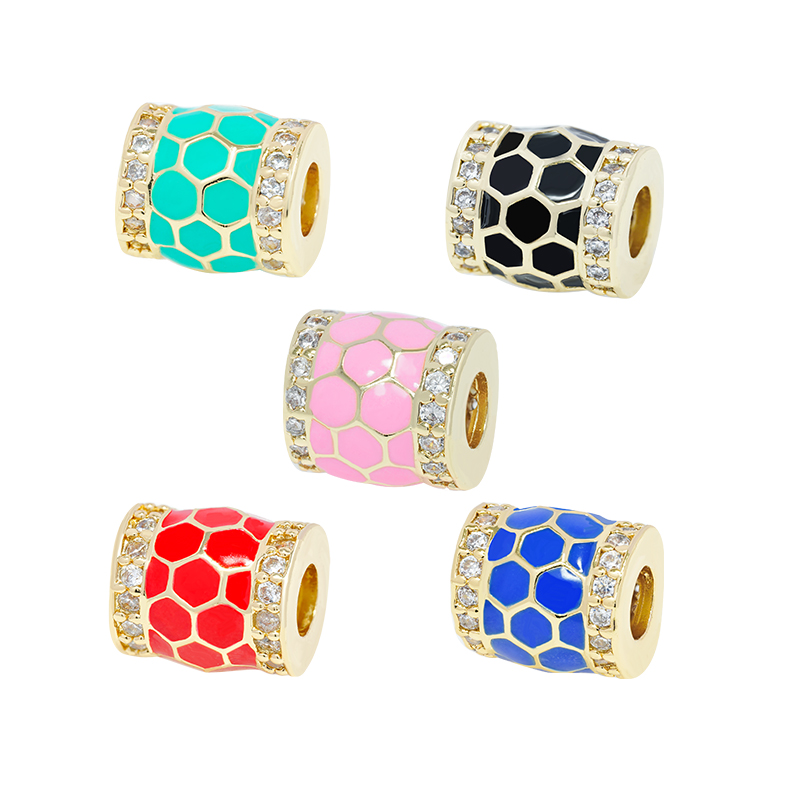Factory Direct Jewelry Making Round Eyes shape Bracelet Necklace Beads DIY Jewelry Wholesale CZ Spacer Charms reseau beads